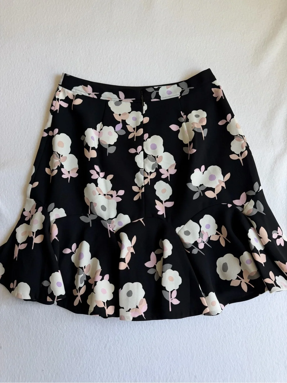 Kate Spade New York Floral Fit & Flare Skirt Black Pink Cream Lined Size 6